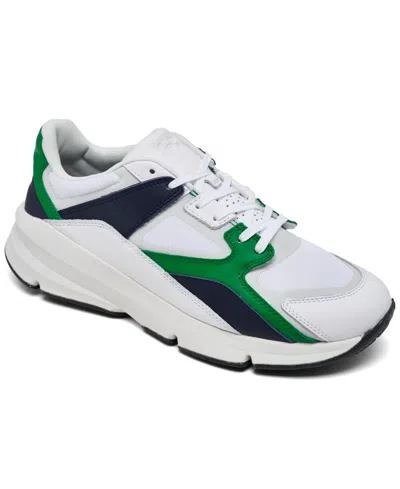 Under Armour Men's Ua Forge 96 Leather Low Casual Sneakers From Finish Line In White,navy,green