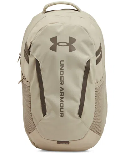 Under Armour Men's Ua Hustle 6.0 Solid-color Backpack In Khaki Base,taupe Dusk