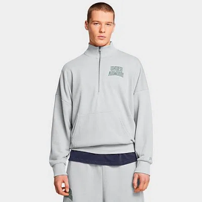 Under Armour Men's Ua Icon Heavyweight Terry Oversized Half-zip Top In Gray