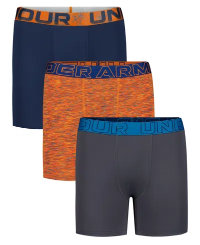 Under Armour Kids' Men's Ua Performance Tech Four-way Stretch Boxer Briefs, 3-pack In Multi