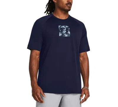 Under Armour Men's Ua Tech Camo-fill Logo Graphic Performance T-shirt In Navy,white
