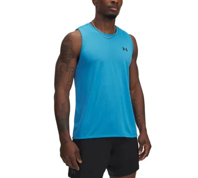 Under Armour Men's Ua Tech Performance Tank In Ether Blue,black