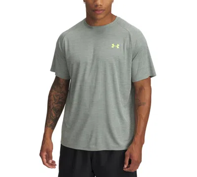 Under Armour Men's Ua Tech Textured Performance T-shirt In Silica Green,hydro Green,high Vis Ye