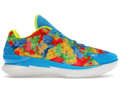 Pre-owned Under Armour Men's  Curry 1 Low Flotro Sour Patch Kids Sneakers In Capri/white In Multi