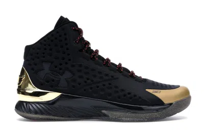 Pre-owned Under Armour Men's  Curry 1 Shoe Palace 25th Anniversary Sneakers In Black/gold/red In Multi