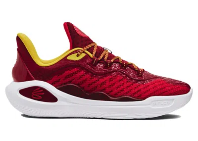 Pre-owned Under Armour Men's  Curry 11 Bruce Lee Fire Sneakers In Red/cardinal