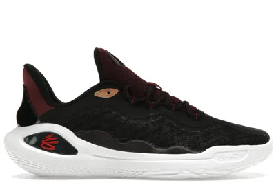 Pre-owned Under Armour Men's  Curry 11 Domaine Sneakers In Black/jet Grey/red In Multi