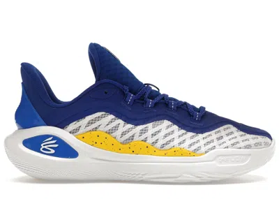 Pre-owned Under Armour Men's  Curry 11 Dub Nation Sneakers In White/royal/versa Blue
