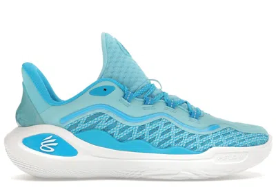 Pre-owned Under Armour Men's  Curry 11 Mouthguard Sneakers In Blue/white In Multi