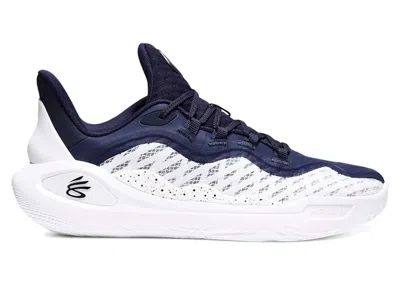 Pre-owned Under Armour Men's  Curry 11 Tb Sneakers In White/midnight Navy Blue