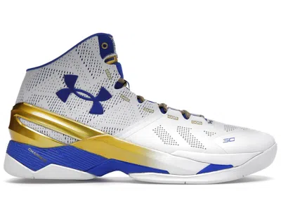 Pre-owned Under Armour Men's  Curry 2 Gold Rings Sneakers In White/metallic Gold/team Royal