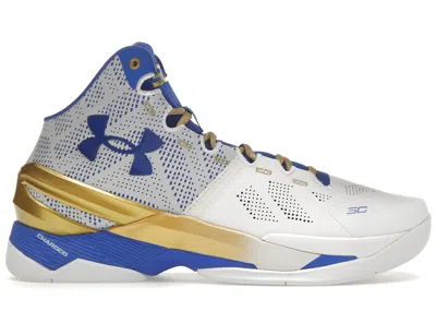 Pre-owned Under Armour Men's  Curry 2 Nm Retro Gold Rings (2024) Sneakers In White/metallic Gold/team Royal In Multi