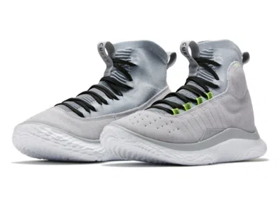 Pre-owned Under Armour Men's  Curry 4 Flotro Sneakers In Grey/white/neon In Multi