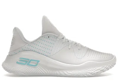 Pre-owned Under Armour Men's  Curry 4 Low Flotro April Showers Sneakers In White/blue/red