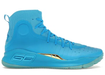 Pre-owned Under Armour Men's  Curry 4 Retro Flooded Sneakers In Capri/metallic Gold In Multi
