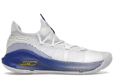Pre-owned Under Armour Men's  Curry 6 Dub Nation Sneakers In White/royal
