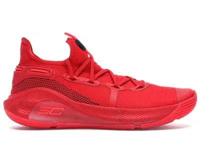 Pre-owned Under Armour Men's  Curry 6 Sneakers In Rage In Red/black/rage Red In Multi
