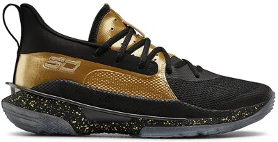 Pre-owned Under Armour Men's  Curry 7 Earn It Sneakers In Black/gold