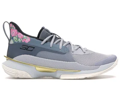 Pre-owned Under Armour Men's  Curry 7 Floral Chinese New Year (2020) Sneakers In Grey/midnight Turquoise/gold In Multi