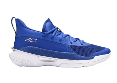 Pre-owned Under Armour Men's  Curry 7 Royal Sneakers In Royal Blue/white In Multi