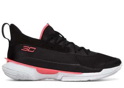 Pre-owned Under Armour Men's  Curry 7 Sneakers In Black/pitch Gray/beta Red