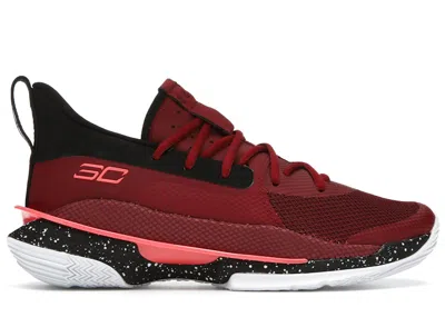 Pre-owned Under Armour Men's  Curry 7 Sneakers In Red Cordova/black/beta Red In Multi