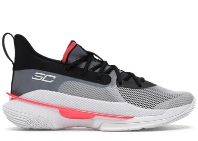 Pre-owned Under Armour Men's  Curry 7 Undrtd Sneakers In White/black In Multi