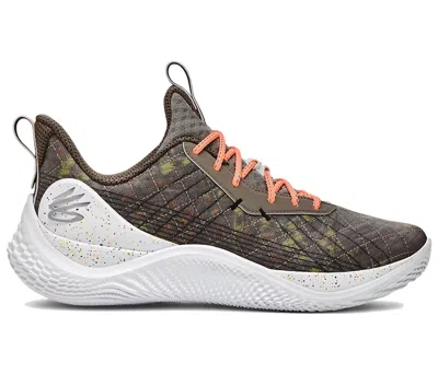 Pre-owned Under Armour Men's  Curry Flow 10 Treasure Island Sneakers In Pewter/black