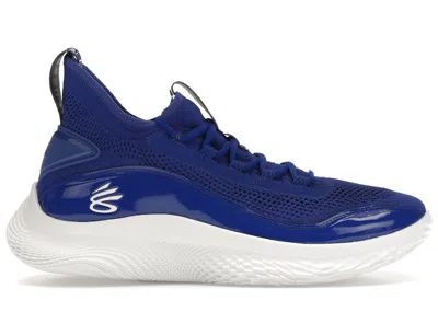 Pre-owned Under Armour Men's  Curry Flow 8 Sneakers In Royal Blue/white