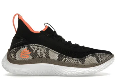 Pre-owned Under Armour Men's  Curry Flow 8 Strike And Flow Sneakers In Black/white/snake In Multi