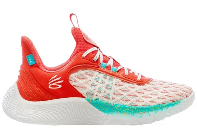 Pre-owned Under Armour Men's  Curry Flow 9 Eat. Learn. Play. Sneakers In White/red