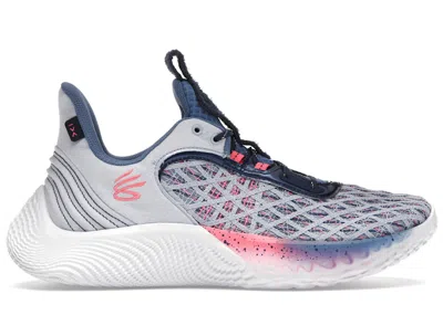 Pre-owned Under Armour Men's  Curry Flow 9 Rise And Grind Sneakers In Light Blue/pink/white