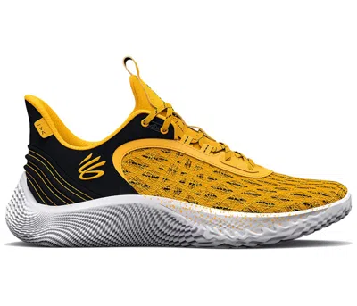 Pre-owned Under Armour Men's  Curry Flow 9 Tb Sneakers In Steeltown Gold/white In Multi
