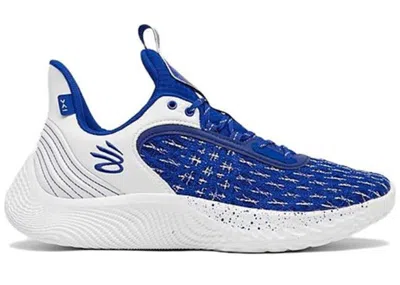 Pre-owned Under Armour Men's  Curry Flow 9 Team Sneakers In Royal/white In Multi