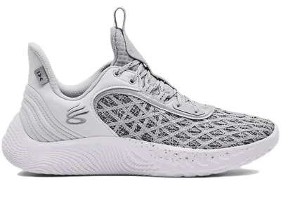 Pre-owned Under Armour Men's  Curry Flow 9 Team Sneakers In White/mod Grey