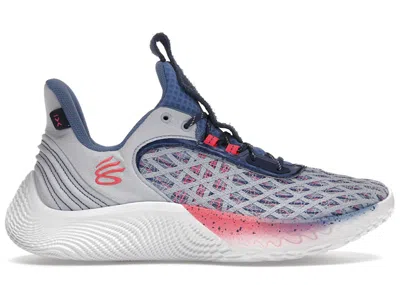 Pre-owned Under Armour Men's  Curry Flow 9 Warp The Game Day Sneakers In White/blue/pink