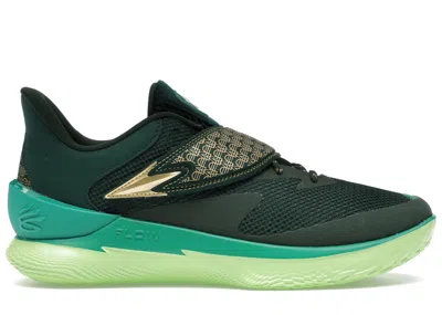 Pre-owned Under Armour Men's  Curry Fox 1 Happy Fox Day Alt Sneakers In Green/gold