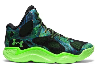 Pre-owned Under Armour Men's  Curry Spawn Flotro Extraterrestrial Sneakers In Hyper Green/black In Multi