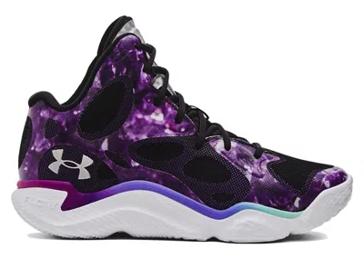 Pre-owned Under Armour Men's  Curry Spawn Flotro Tuff Crowd Amethyst Sneakers In Mystic Magenta/neo Turquoise/m