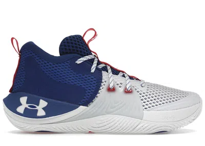 Pre-owned Under Armour Men's  Embiid One Brotherly Love Sneakers In White/blue/red In Multi