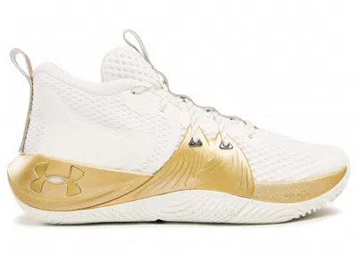 Pre-owned Under Armour Men's  Embiid One Goldmind Sneakers In White/metallic Gold