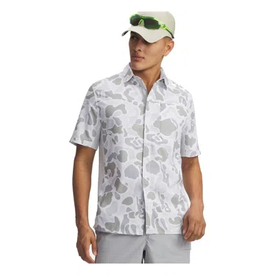Under Armour Men's  Fish Pro Hybrid Printed Button Up Shirt In Gray