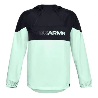 Under Armour Men's  Futures Mixed Anorak Jacket Black Green In Blue