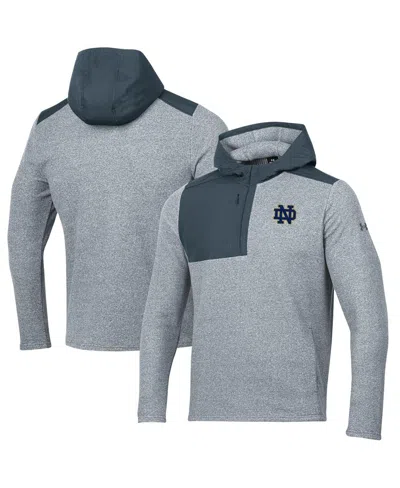 Under Armour Men's  Gray Notre Dame Fighting Irish Survivor Fleece Hoodie Quarter-zip Jacket