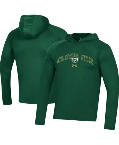 Under Armour Men's  Green Colorado State Rams 2023 Sideline Tech Hooded Raglan Long Sleeve T-shirt