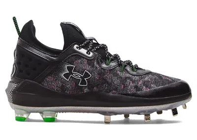 Pre-owned Under Armour Men's  Harper 8 Low St Pink Green Sneakers In Black/metallic Silver
