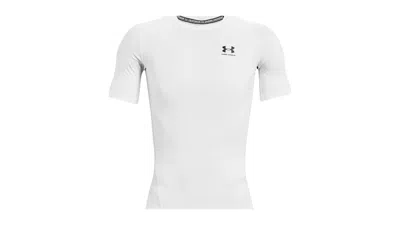Pre-owned Under Armour Men's  Heatgear Compression Short Sleeve T-shirt In White/black In Multi