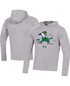 Under Armour Men's  Heather Gray Notre Dame Fighting Irish School Logo Raglan Long Sleeve Hoodie Perf In Heather Gray