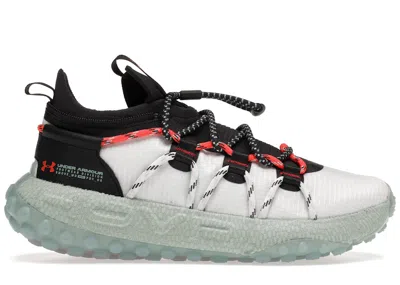 Pre-owned Under Armour Men's  Hovr Summit Fat Tire Black Sneakers In White/enamel Blue/beta