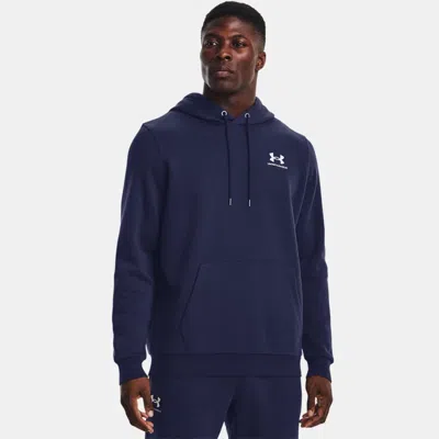 Under Armour Mens  Essential Fleece Hoodie In Midnight Navy/white